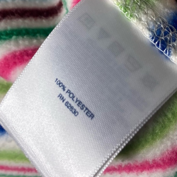 Nwot Lands End Rainbow Stripe Sweatshirt XS Quarter Zip Fleece Winter Comfort - Picture 4 of 4